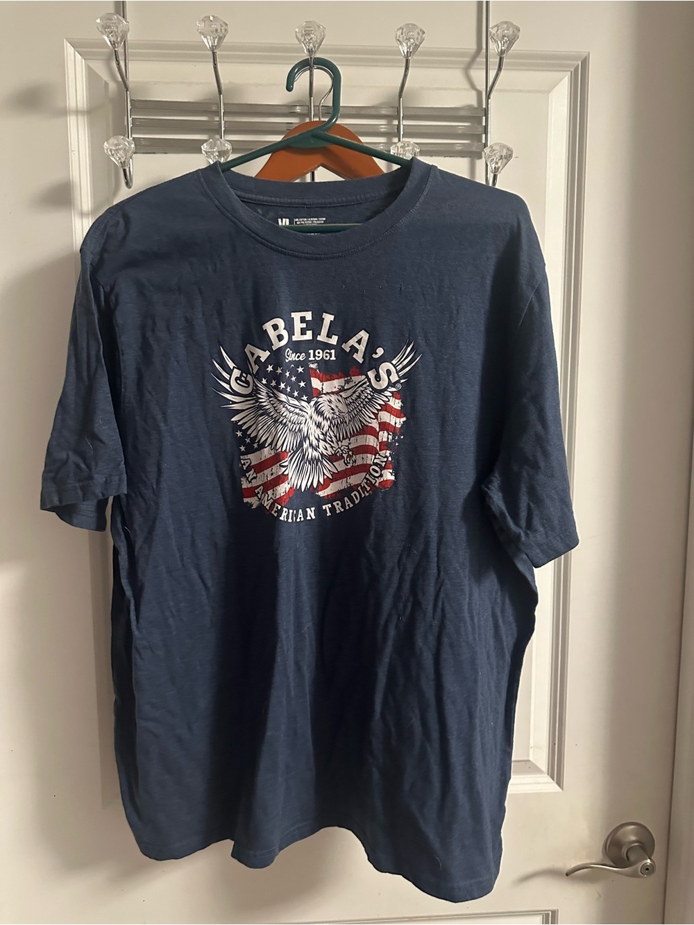 Cabela's Navy Short-Sleeve Eagle Graphic Tee with Flag